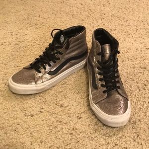 Gold High-Top Vans Women’s 6 / Men’s 4.5